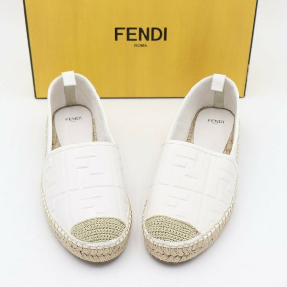 Fendi Shoes - HostPick!🥳 New Fendi FF Logo Leather Flat Espadrilles